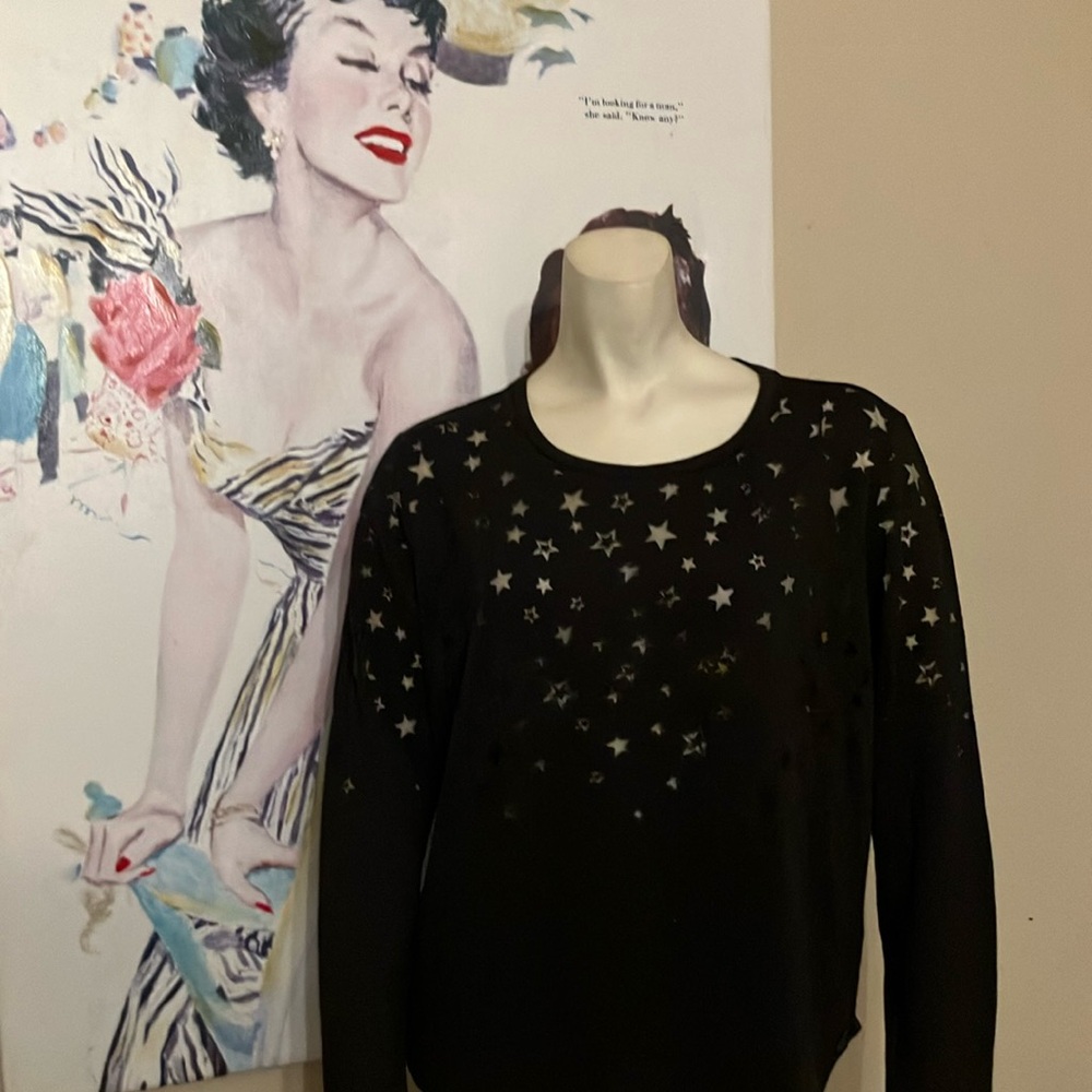 Black Star Pattern Women's Top